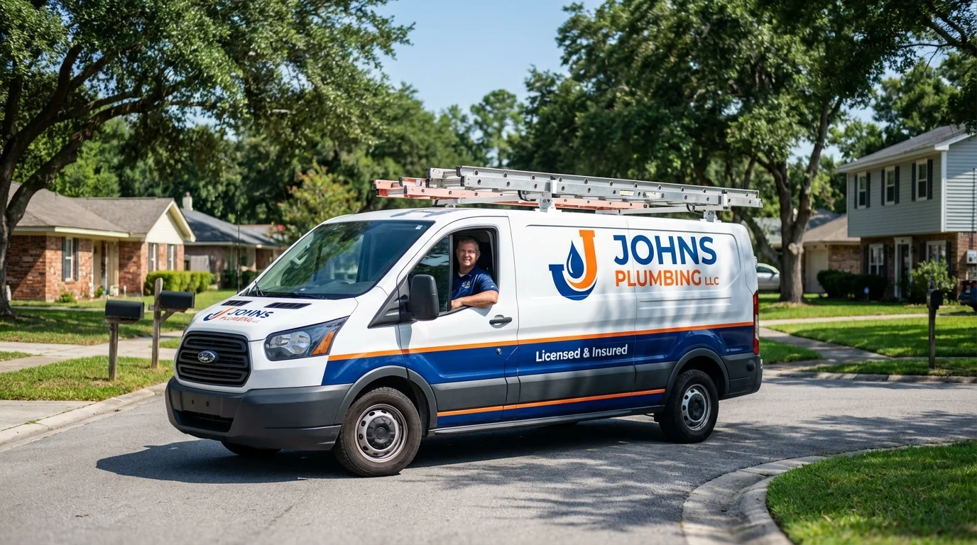 Johns Plumbing LLC service van in Wheatland, WY