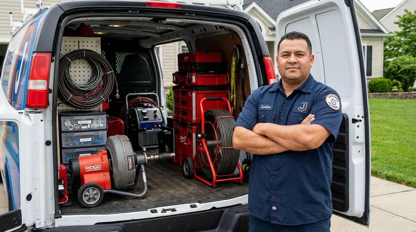 Professional drain cleaning equipment and Johns Plumbing LLC plumber in Wheatland