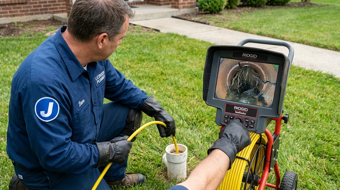 Sewer camera inspection being performed by Johns Plumbing LLC in Wheatland